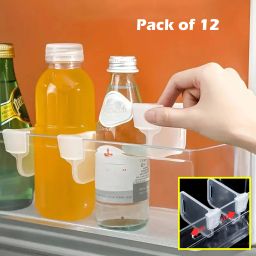 Plastic 12Pcs Refrigerator Drawer Adjustable Fridge Divider Storage Clips Fridge Door Shelf-image-12