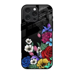 QRIOH Floral Printed iPhone 16 Pro Max Back Case Mobile Accessories-31