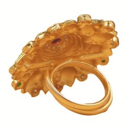 JYONA Gold-Plated Artificial Stones Studded Adjustable Finger Ring image 4