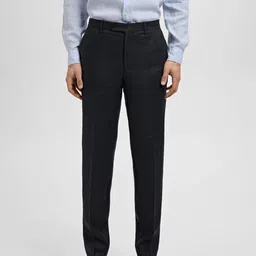 MANGO MAN Textured Smart Casual Trousers-image-28
