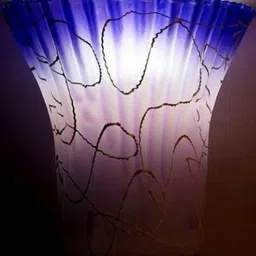 Somil Premium Designer Glass Wall / Night Lamp Elegant & Stylish Dcor Accent for Modern Interiors, Color- Blue, White, Size:- 22.5 X 26.5 X 29 CM-27