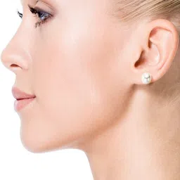 fabula Set of 2 Cubic Zirconia Studded & Perals Beaded Circular Shaped Studs image 2