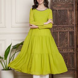 Poshak Hub Women Embellished Regular Sleeves Georgette Anarkali Kurta-51