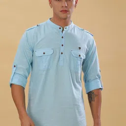 Kuons Avenue Men Thread Work Pathani Kurta-picture-51