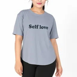 myo2 Women Printed Round Neck Reversible Polyester Grey T-Shirt-picture-15