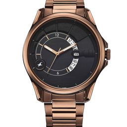 Fastrack Men Brass Dial & Stainless Steel Bracelet Style Straps Analogue Watch 3323QM01-47