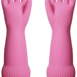 Latex Rubber Pink Special Dish Kitchen Platform Gloves Wet and Dry Glove-picture-12
