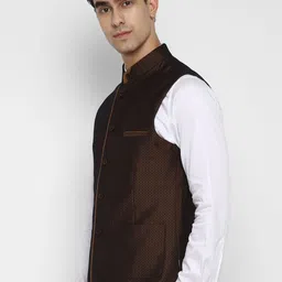 Turtle Self Design Nehru Jacket image 4