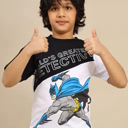 Kids Ville Boys Batman Printed Pure Cotton Round Neck Tshirt-image-36