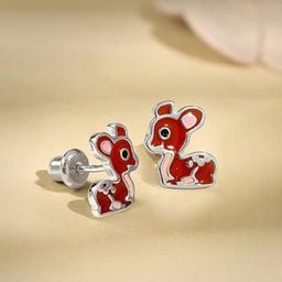 GIVA Kids 925 Silver Rhodium-Plated Deer Studs-90