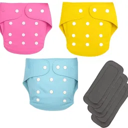 Reusable Baby Cotton Cloth Diapers Multicolor, Pack of 2-image-70