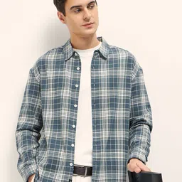 THE BEAR HOUSE Men Opaque Checked Casual Shirt-picture-5