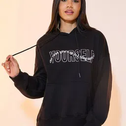 Styli Women Oversized Fit Regular Length Slogan Print Hoodie-image-52