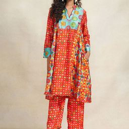 Gulabo by Abu Sandeep Women Conversational Printed Relaxed Loose Fit Parallel Trousers-picture-0