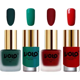 VOLO Set Of 4 Velvet Matte & Extra Shine Nail Polish-8 ml & 9.9 ml Each Shade 12-22-26-36 image 1