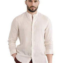 RARE RABBIT Men Comfort Band Collar Solid Casual Shirt-72