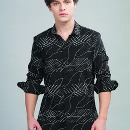 Blu MNKY Men Smart Slim Fit Printed Casual Shirt-image-8