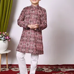 Cae Boys Embroidered Regular Sequinned Kurta with Pyjamas-50