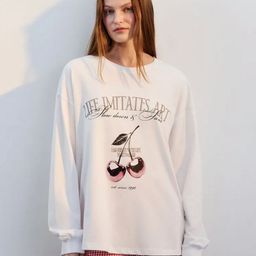 LULU & SKY Graphic Printed Extended Sleeves Pure Cotton T-shirt-image-22