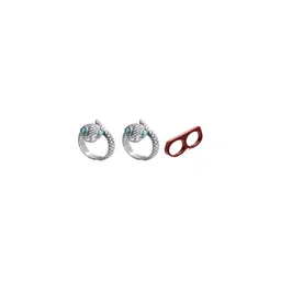 Dynamic Retail Global Set of 3 Ring for Men, Silver-Brown Alloy Ring ()-picture-2