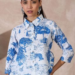 all about you Women Printed Shirt Collared Ruffled Shirt Style Regular Top-picture-14