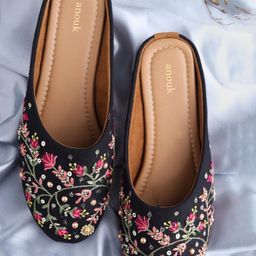 Anouk Women Embellished Mules Flats-29