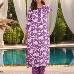 Aaghnya Women Viscose Rayon Printed Kurta Sets-image-94