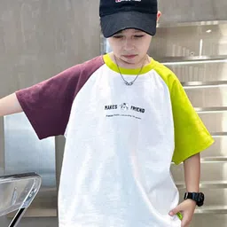 INCLUD Boys Typography Printed Round Neck Raglan Sleeves Oversized Fit T-shirt-image-14