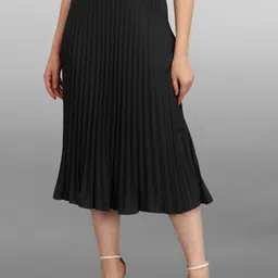 STARWORD A-Line Midi Pleated Skirt-image-16