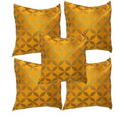 Pink Parrot Set of 5 Ethnic Motifs Square Cushion Covers-image-51