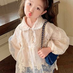 LULU & SKY Tie-Up Neck Bell Sleeve Cotton Top-58