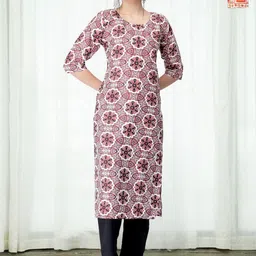 HERE&NOW Women Ethnic Motifs Printed Regular Kurta with Trousers-image-52
