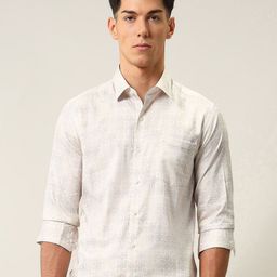 Arrow Men Slim Fit Geometric Printed Spread Collar Pure Cotton Formal Shirt-picture-24