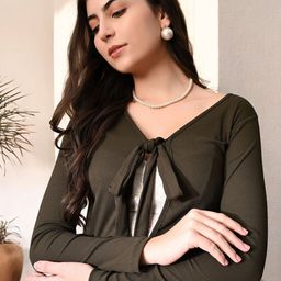 IUGA Tie-Up Neck Studded Top-image-81