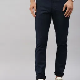 Classic Polo Men Self Design Slim Fit Mid-Rise Trousers-image-99