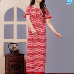MAYA PRINT Women Pack of 2 Floral Printed Pure Cotton Maxi Nightdress-image-93