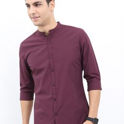 KETCH Men Mandarin Collar Solid Slim Fit Casual Shirt-image-23
