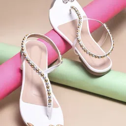 TRYME Women Ethnic Open Toe Flats-26