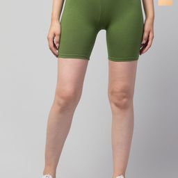 Attire Zone Women Pack of 2 Solid Skinny Fit Low-Rise Cycling Sports Shorts-picture-31