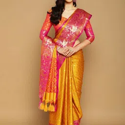 yourwish Ethnic Motifs Zari Pure Cotton Paithani Saree-picture-55