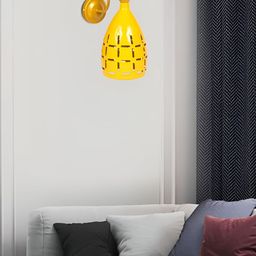 decorativeray Yellow Metal Traditional Cylinder Shaped Wall Lamp-17