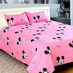 Aura Cartoon Characters Printed 144 TC King Double Bedsheet with 2 Pillow Covers-image-80
