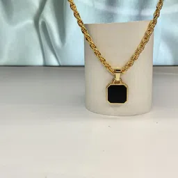 Psight Unisex Artificial Stones studded Square Pendants with Chains-2