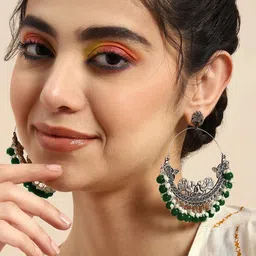 FIMBUL Peacock Shaped Chandbalis Earrings-15
