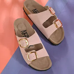 AfroJack Women Open Toe Flats with Buckles-25