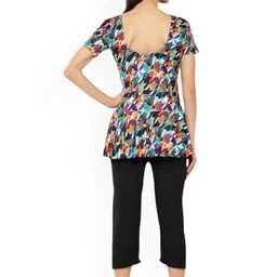 Aarika Abstract Printed Swim Suit With Goggle image 5
