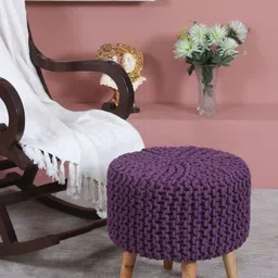 Shadowkart Purple Textured Cylindrical Pouffes Ottomans-image-80