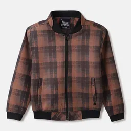 Blue Giraffe Boys Checked Bomber Jacket-image-18
