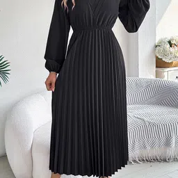 StyleCast x Revolte Women Solid Fit and Flare Maxi Dress-image-8
