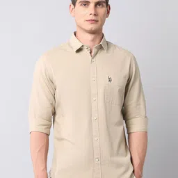 U.S. Polo Assn. Denim Co. Spread Collar Pure Cotton Twill Slim Fit Casual Shirt-image-64